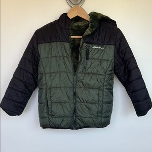 Eddie Bauer Kids Olive and Black Puffer Jacket